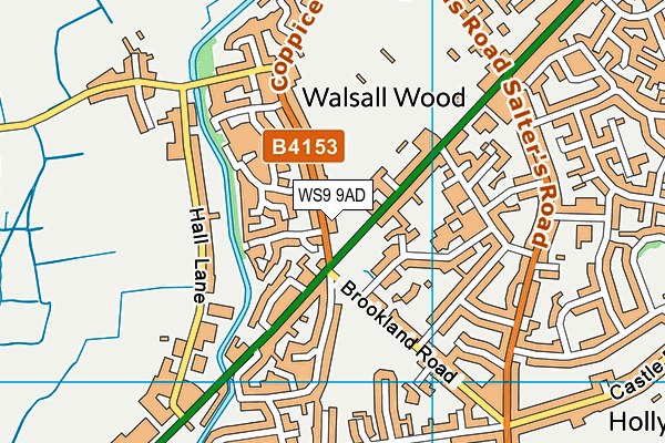 WS9 9AD map - OS VectorMap District (Ordnance Survey)