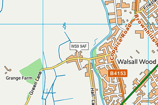 WS9 9AF map - OS VectorMap District (Ordnance Survey)