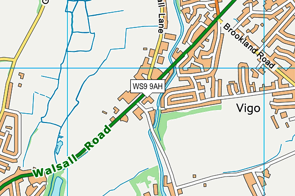 WS9 9AH map - OS VectorMap District (Ordnance Survey)