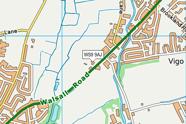 WS9 9AJ map - OS VectorMap District (Ordnance Survey)