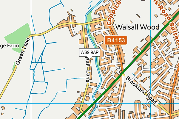 WS9 9AP map - OS VectorMap District (Ordnance Survey)