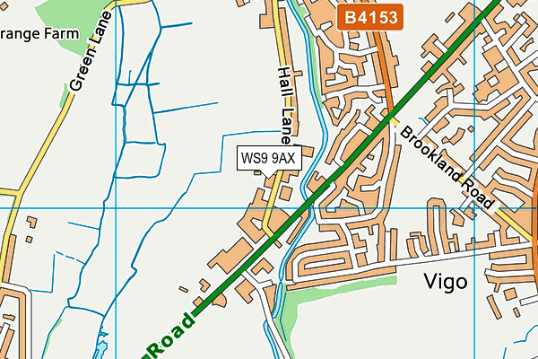 WS9 9AX map - OS VectorMap District (Ordnance Survey)