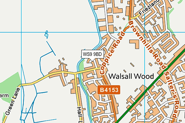 WS9 9BD map - OS VectorMap District (Ordnance Survey)