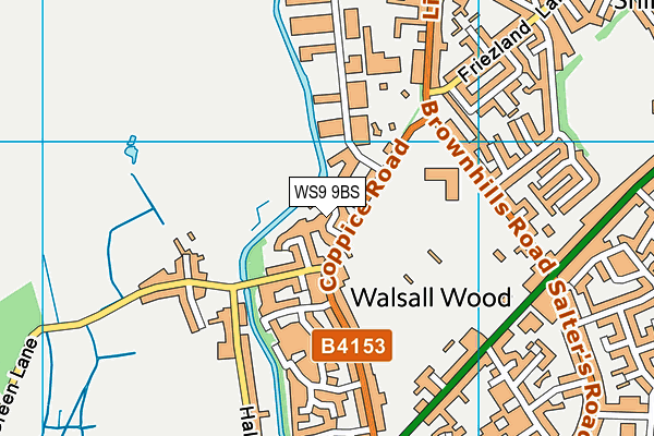 WS9 9BS map - OS VectorMap District (Ordnance Survey)