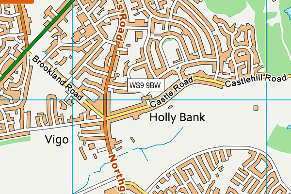 WS9 9BW map - OS VectorMap District (Ordnance Survey)