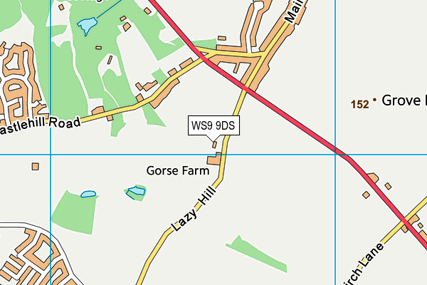 WS9 9DS map - OS VectorMap District (Ordnance Survey)