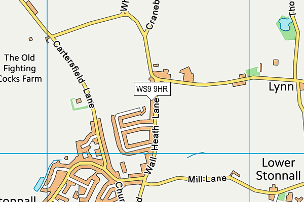 WS9 9HR map - OS VectorMap District (Ordnance Survey)