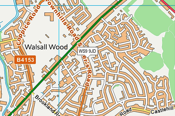 WS9 9JD map - OS VectorMap District (Ordnance Survey)