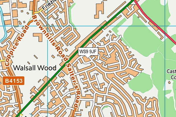 WS9 9JF map - OS VectorMap District (Ordnance Survey)