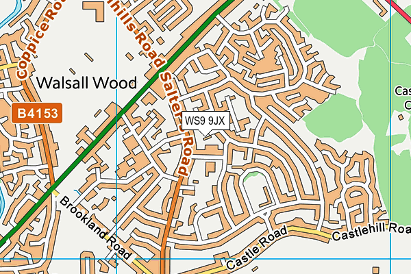 WS9 9JX map - OS VectorMap District (Ordnance Survey)