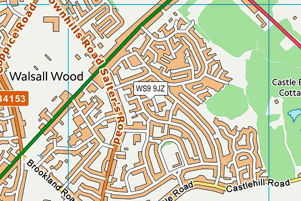 WS9 9JZ map - OS VectorMap District (Ordnance Survey)