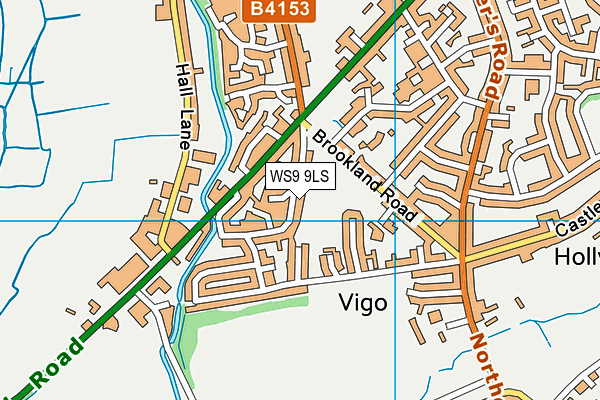 WS9 9LS map - OS VectorMap District (Ordnance Survey)
