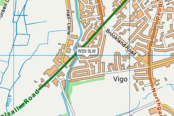WS9 9LW map - OS VectorMap District (Ordnance Survey)