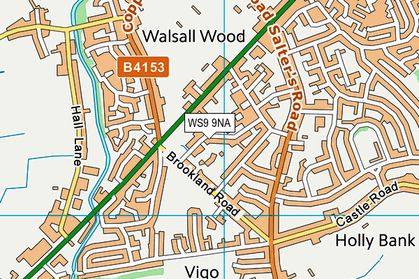 WS9 9NA map - OS VectorMap District (Ordnance Survey)