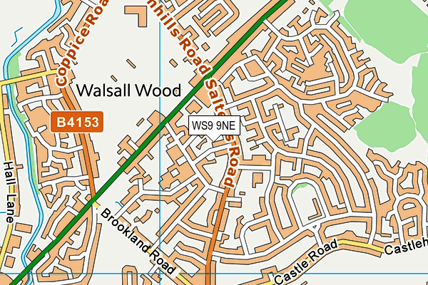 WS9 9NE map - OS VectorMap District (Ordnance Survey)