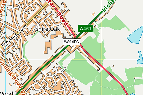 WS9 9PG map - OS VectorMap District (Ordnance Survey)