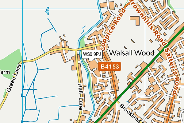 WS9 9PJ map - OS VectorMap District (Ordnance Survey)