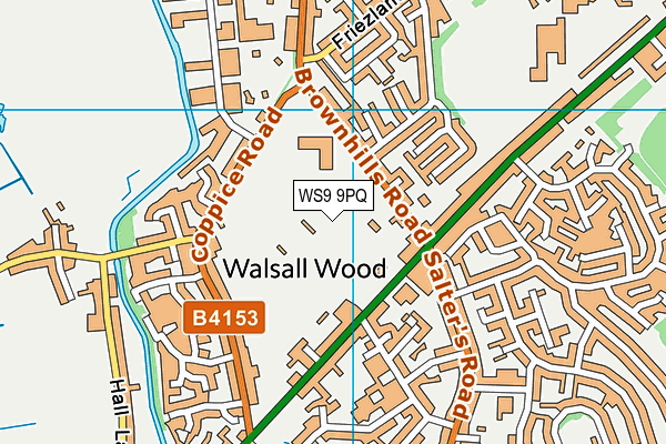Oak Park Leisure Centre (Closed) map (WS9 9PQ) - OS VectorMap District (Ordnance Survey)