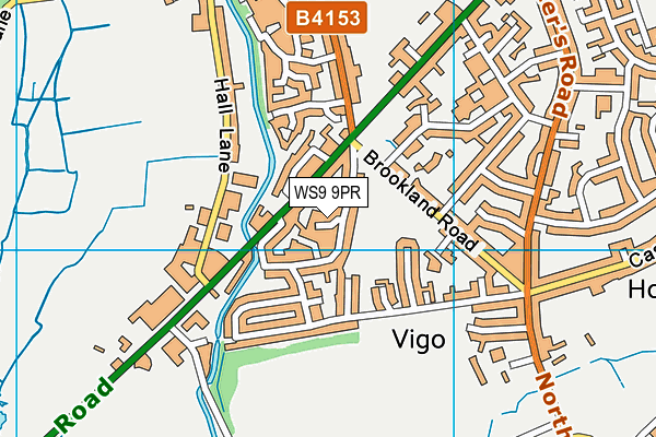 WS9 9PR map - OS VectorMap District (Ordnance Survey)