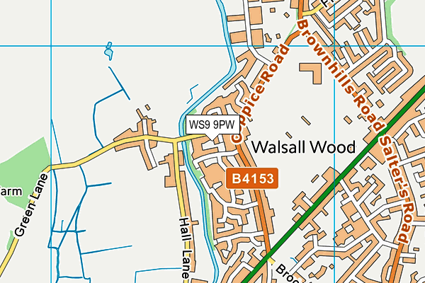WS9 9PW map - OS VectorMap District (Ordnance Survey)