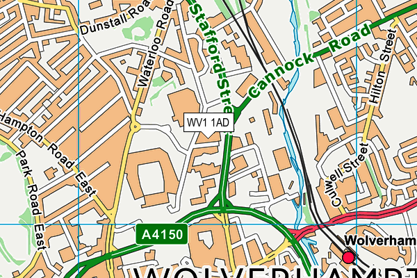 WV1 1AD map - OS VectorMap District (Ordnance Survey)