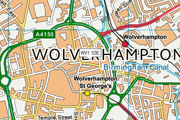 WV1 1DE map - OS VectorMap District (Ordnance Survey)