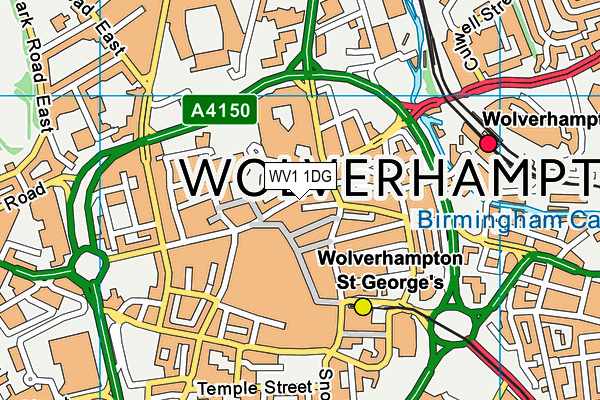 WV1 1DG map - OS VectorMap District (Ordnance Survey)