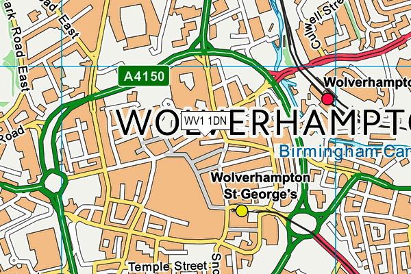 WV1 1DN map - OS VectorMap District (Ordnance Survey)