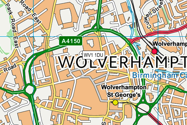 WV1 1DU map - OS VectorMap District (Ordnance Survey)