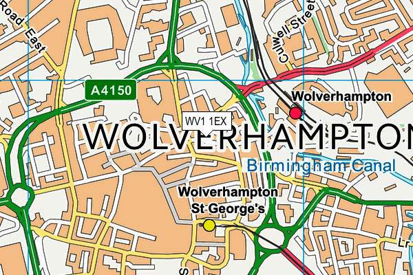 WV1 1EX map - OS VectorMap District (Ordnance Survey)