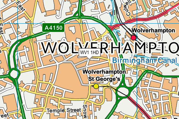 WV1 1HD map - OS VectorMap District (Ordnance Survey)