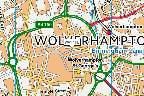 WV1 1HL map - OS VectorMap District (Ordnance Survey)