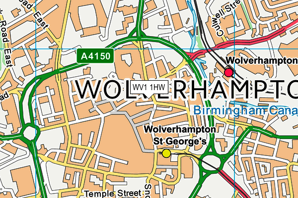 WV1 1HW map - OS VectorMap District (Ordnance Survey)