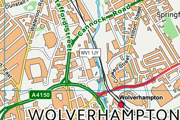 WV1 1JY map - OS VectorMap District (Ordnance Survey)