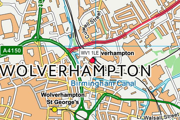 WV1 1LE map - OS VectorMap District (Ordnance Survey)