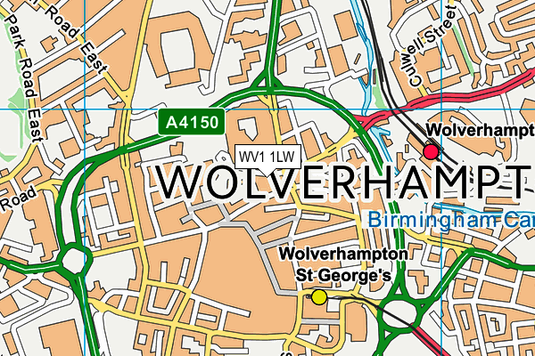 WV1 1LW map - OS VectorMap District (Ordnance Survey)