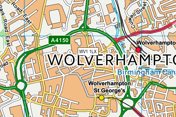 WV1 1LX map - OS VectorMap District (Ordnance Survey)