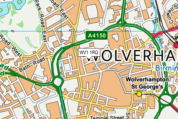 WV1 1RQ map - OS VectorMap District (Ordnance Survey)