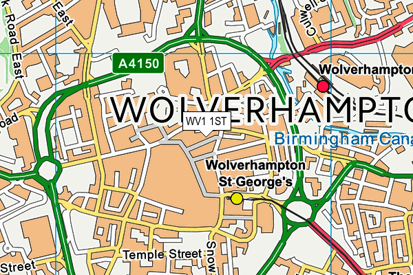 WV1 1ST map - OS VectorMap District (Ordnance Survey)