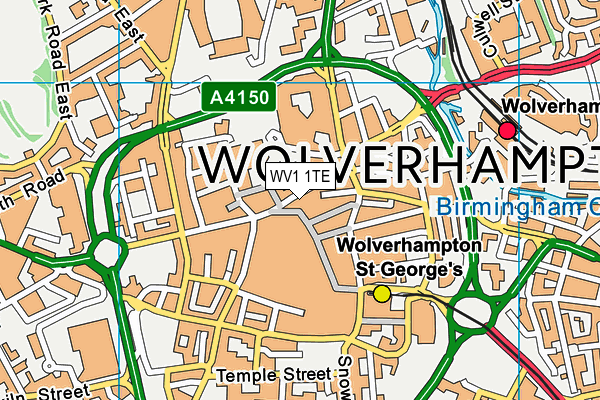 WV1 1TE map - OS VectorMap District (Ordnance Survey)