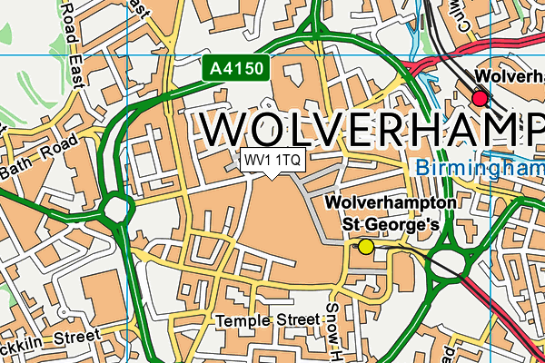 WV1 1TQ map - OS VectorMap District (Ordnance Survey)