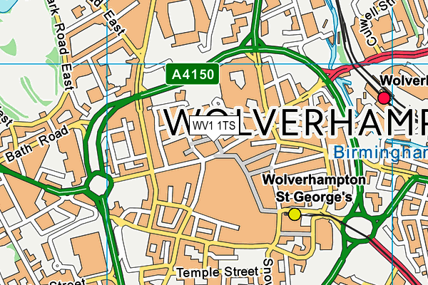 WV1 1TS map - OS VectorMap District (Ordnance Survey)