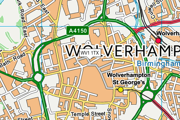 WV1 1TX map - OS VectorMap District (Ordnance Survey)