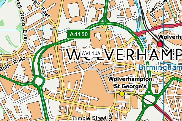 WV1 1UA map - OS VectorMap District (Ordnance Survey)