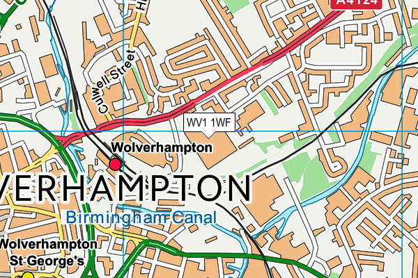 WV1 1WF map - OS VectorMap District (Ordnance Survey)