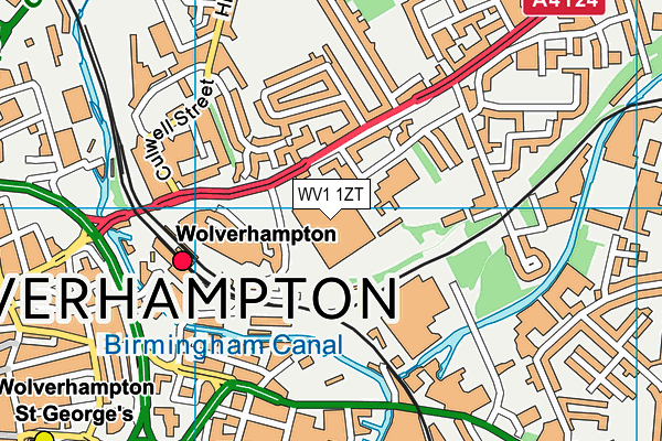 WV1 1ZT map - OS VectorMap District (Ordnance Survey)