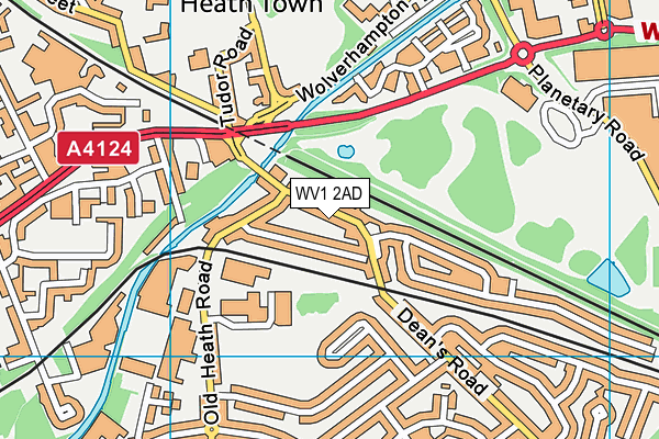 WV1 2AD map - OS VectorMap District (Ordnance Survey)