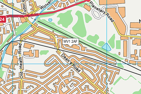 WV1 2AF map - OS VectorMap District (Ordnance Survey)