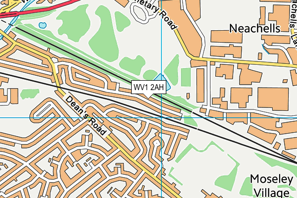 WV1 2AH map - OS VectorMap District (Ordnance Survey)