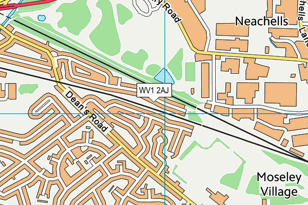 WV1 2AJ map - OS VectorMap District (Ordnance Survey)